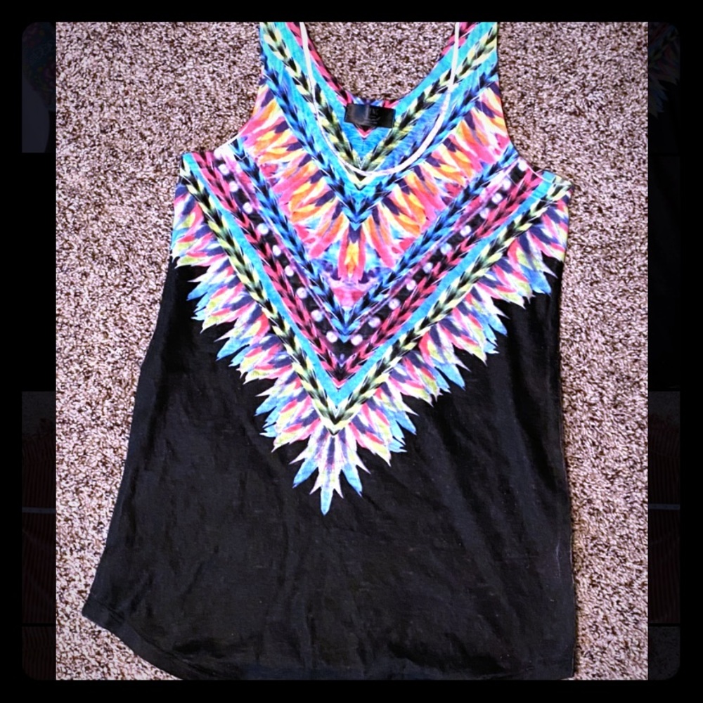 Tribal Multi-colored Knit Tank Top